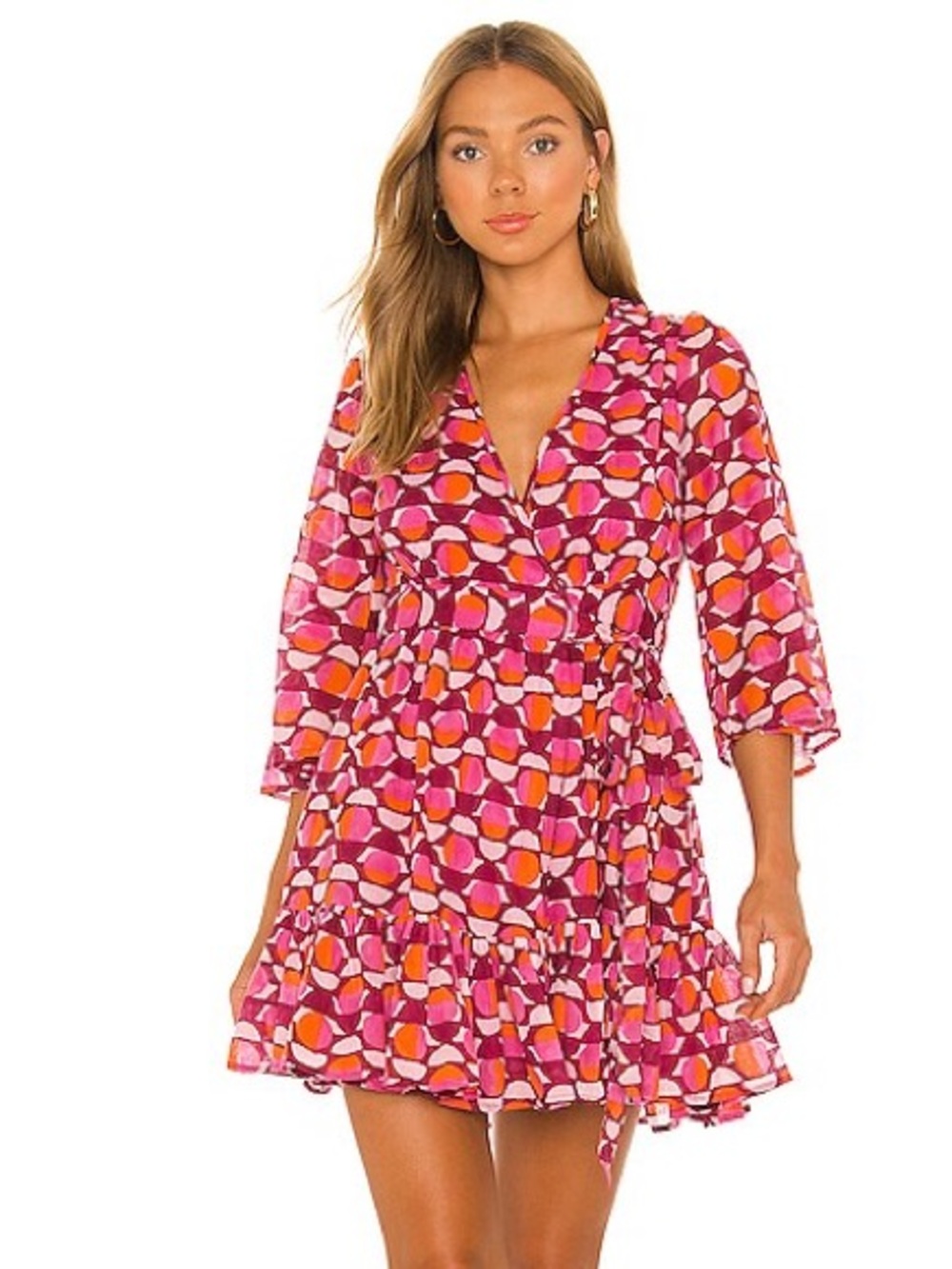 Banjanan Gwen Curlew‎ Curve Lilac Sachet Wrap Mini Dress Size L